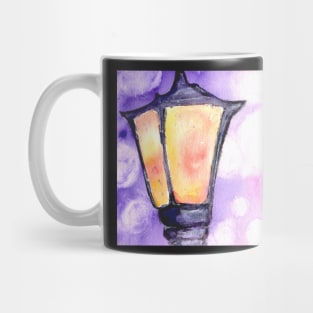 Watercolor lamp Post Street Light Bokeh Mug
